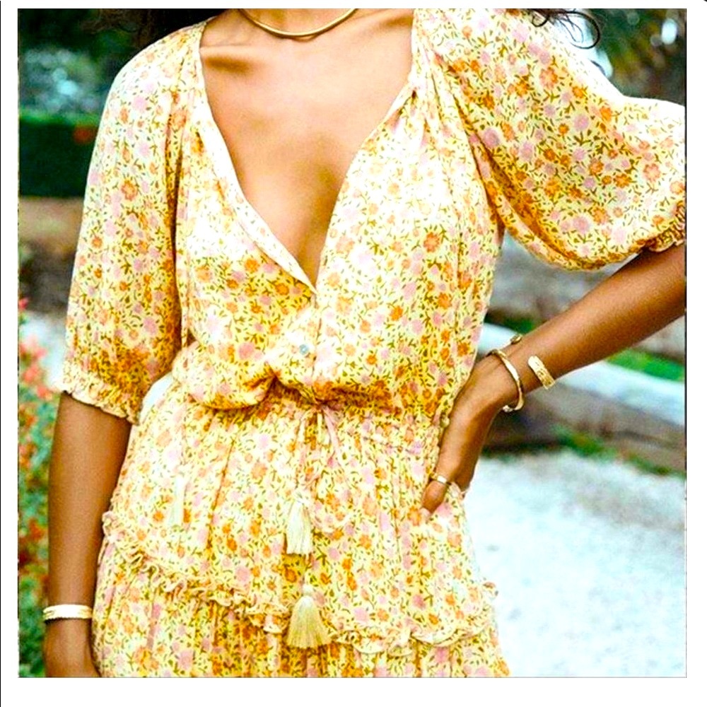 NWT Rare XL (12-14) Spell Rae Play Dress in Daisy Yellow
